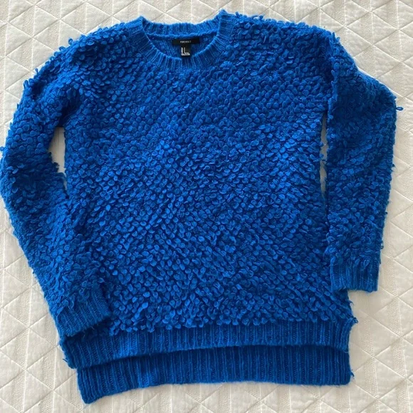 Forever 21 Sweaters Forever Small Blue Fuzzy Sweater Poshmark
